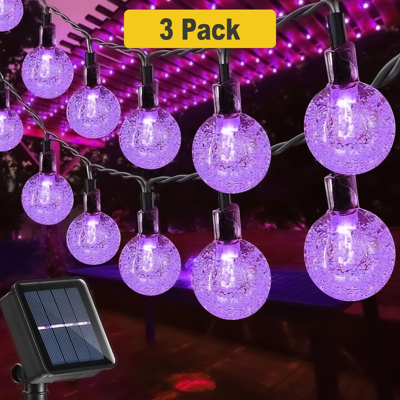 Decorative 30 LED Solar String Lights with Bubbly Globe Design